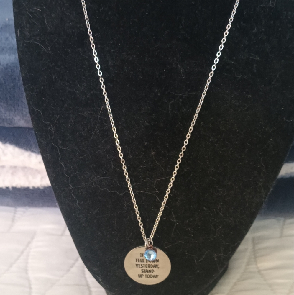 Inspirational Silver Pendant Necklace - Picture 2 of 3